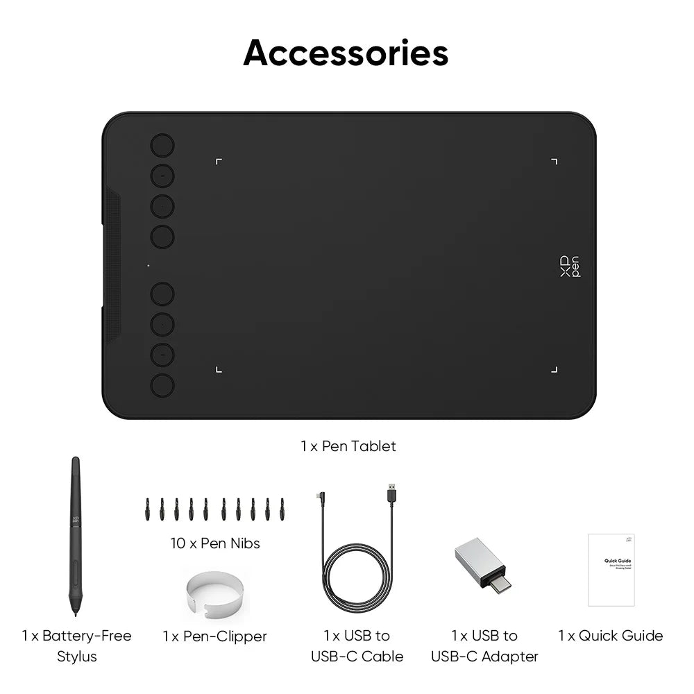 XPPen Deco Mini7 V2 Graphics Tablet 7‘’ Digital Drawing Tablet 16384 Levels for Android Mac Windows Online Education Art Design