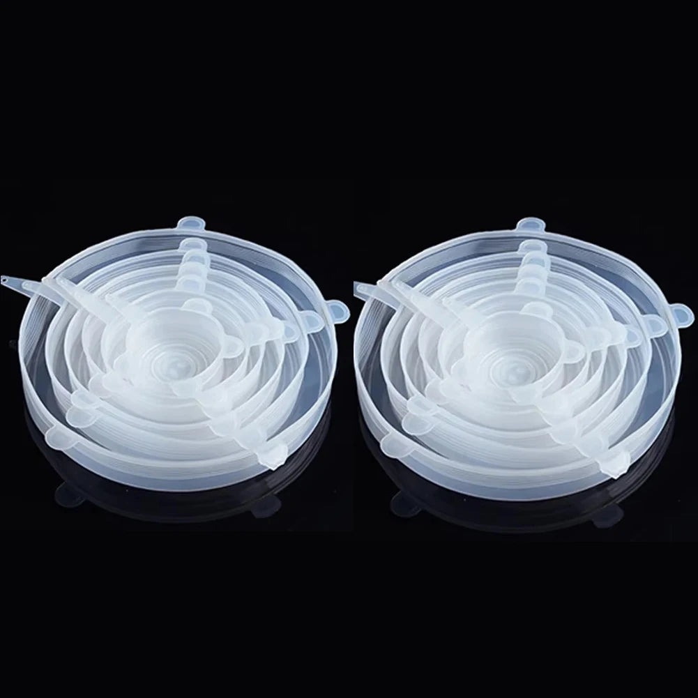 6 Pcs Silicone Cover Stretch Lids for Kitchen Microwave Food Covers Bowl Caps