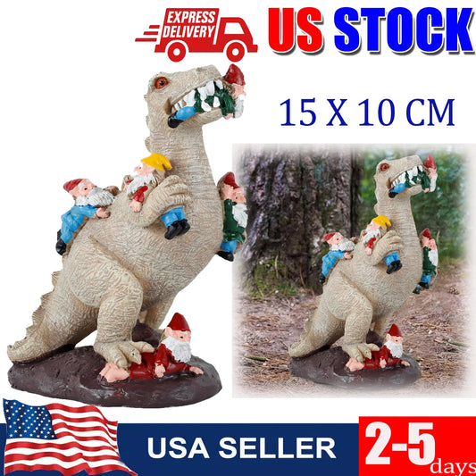 Dinosaur Gnomes Garden Statues Art Decor