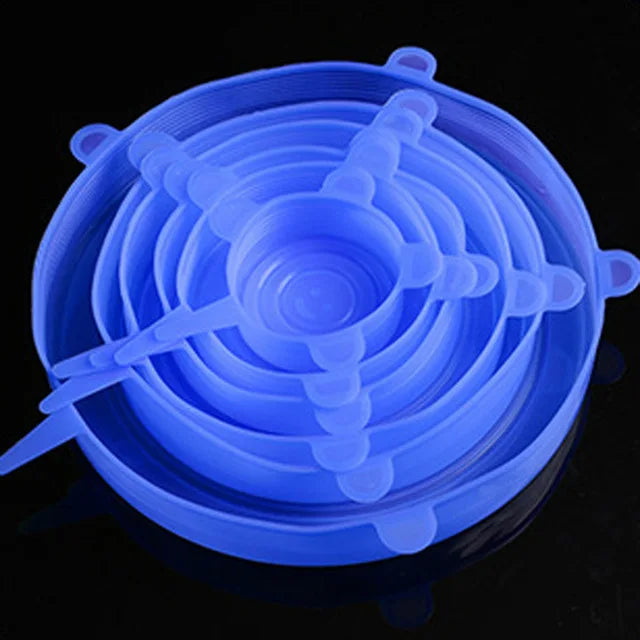 6 Pcs Silicone Cover Stretch Lids for Kitchen Microwave Food Covers Bowl Caps