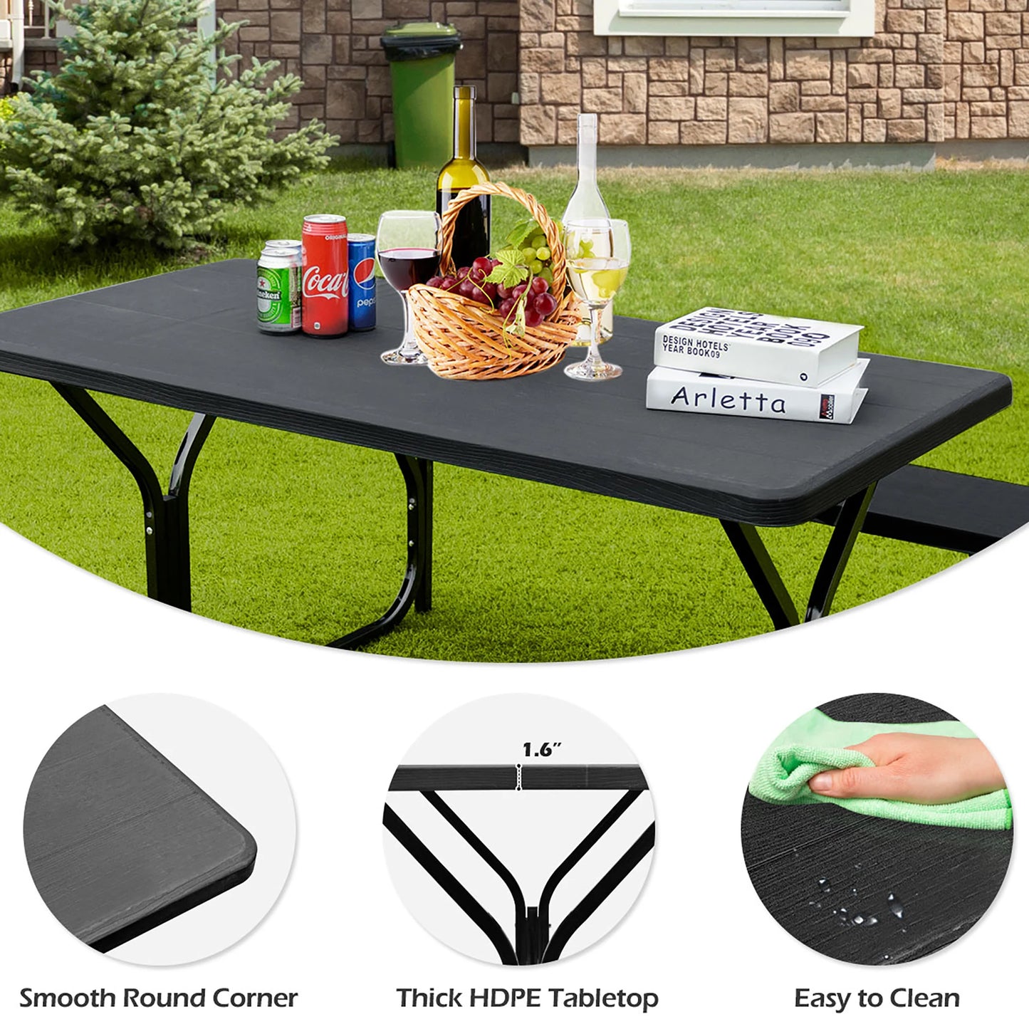 Outdoor Picnic Table Bench Set