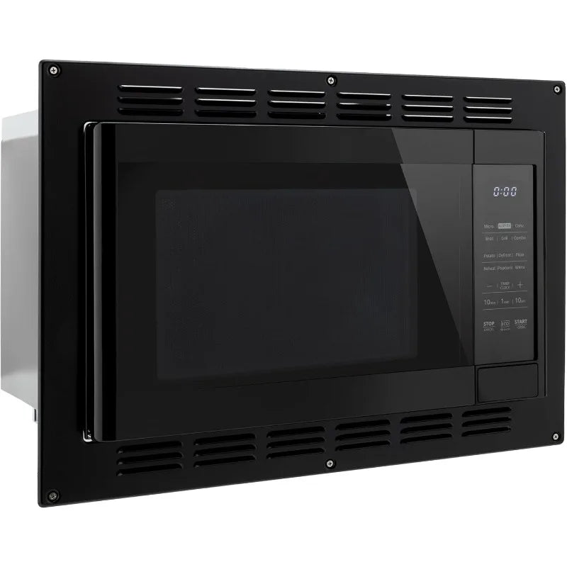 RecPro RV Air Fryer & Convection Microwave with Trim Kit | 1.0 Cu. Ft. | 120V | 6 Cooking Modes (Black)