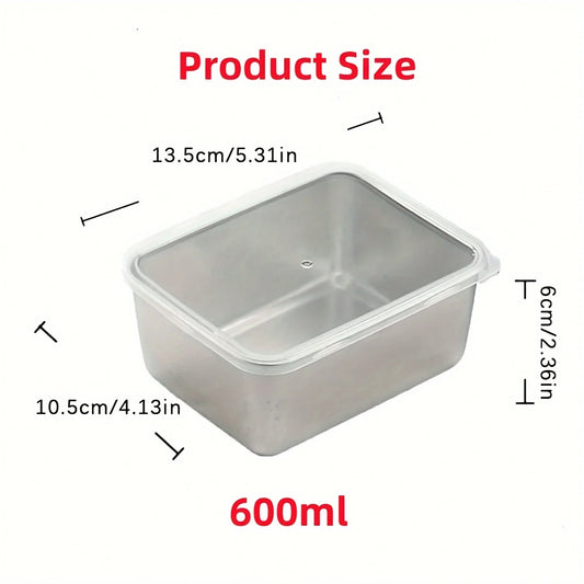 6-Piece Stainless Steel Food Storage Containers Set With Lids