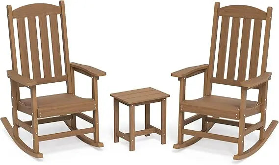 Outdoor Rocking Chairs Set of 3, 2 Chairs & 1 Table