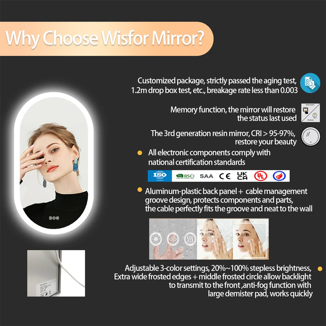 Oval Smart Mirrors 32 x 20 in