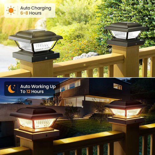 6/12 3.5x3.5-5.5x5.3 Pack Solar Post Cap Lights