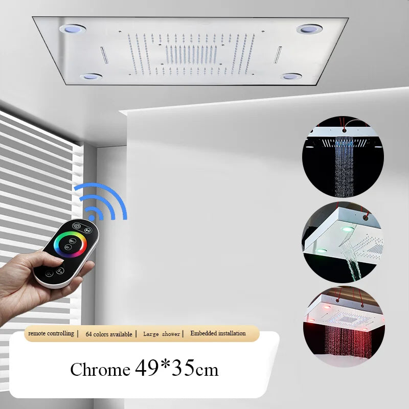 Large Rainfall Shower Faucet Ceiling Faucets LED Shower Head