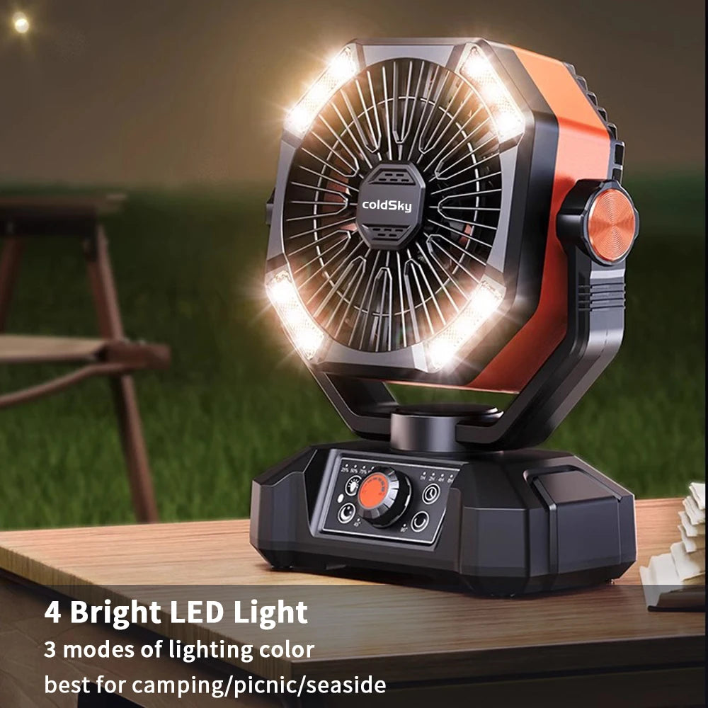Cold Sky ,4 LED Lantern 8 Speeds Camping/ Desk Fan