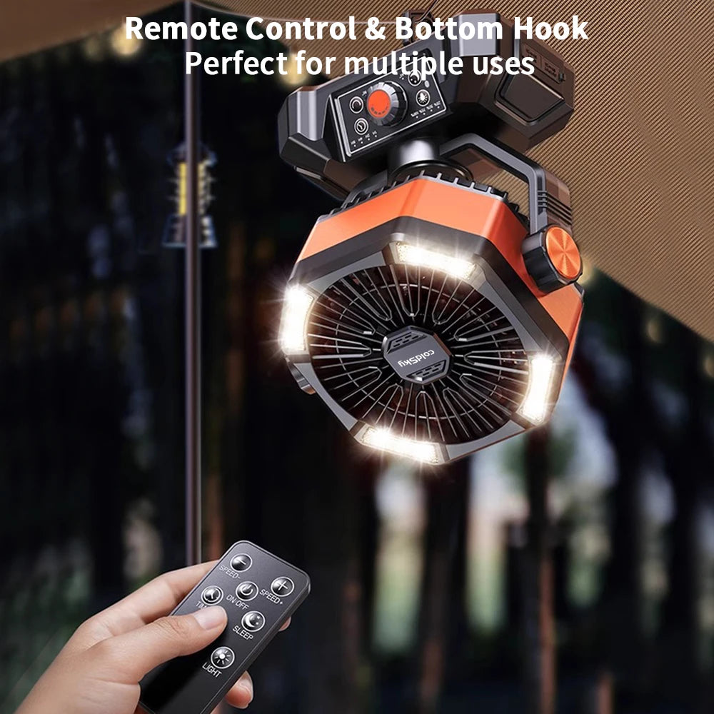 Cold Sky ,4 LED Lantern 8 Speeds Camping/ Desk Fan