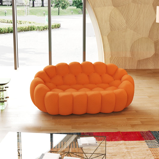Honeycomb Shape Curved Loveseat Couch