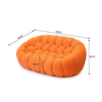 Honeycomb Shape Curved Loveseat Couch