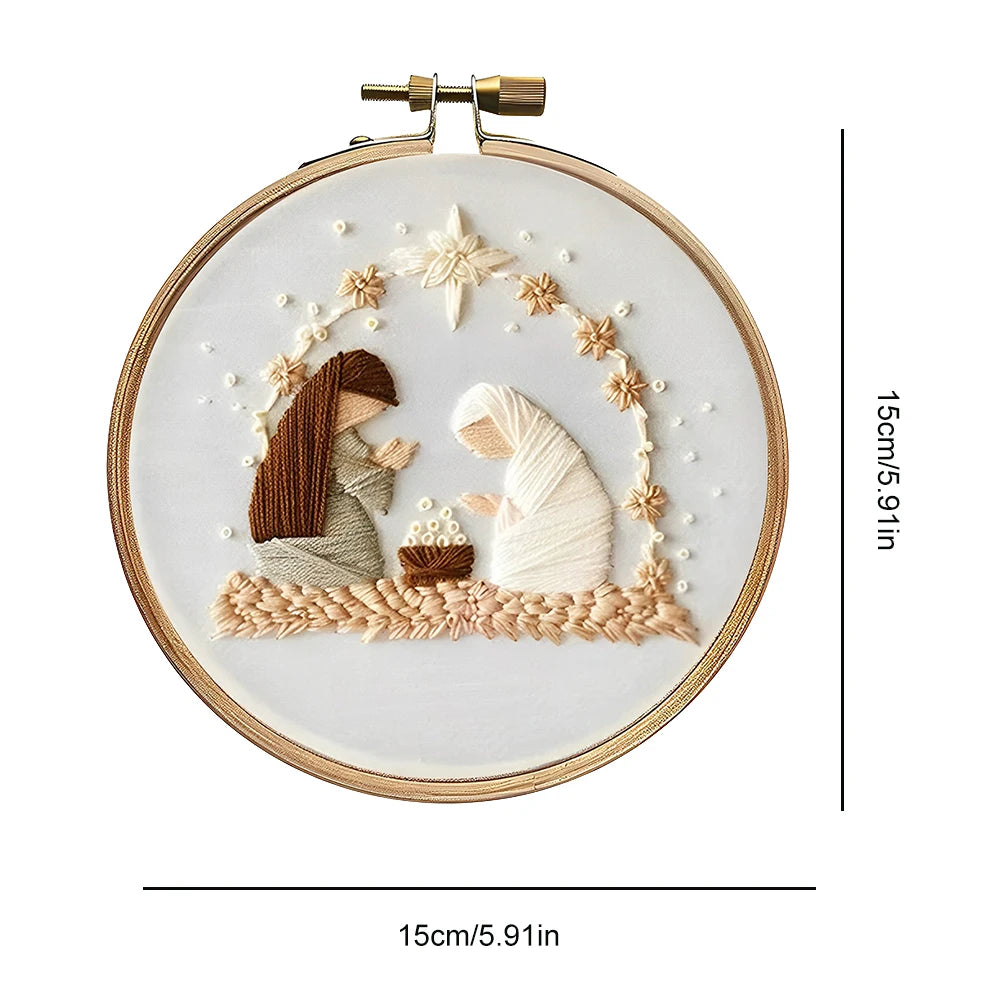 Wreath Printed Pattern Cross Stitch Set