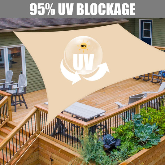 Sunshade Sail Outdoor Canopy 6/5/4/3M UV Block Shade Cloth Sunscreen Awning with Free Ropes