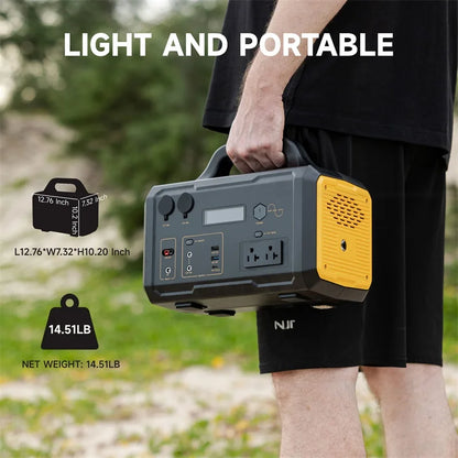 655Wh 600W Portable Generator Power Station 120V/60HZ AC Outlets