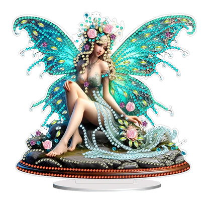 Acrylic Special Shaped Butterfly Flower 5D DIY Diamond Art Tabletop Decorations Diamond Painting Desktop Decorations for Bedroom