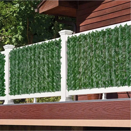 1M/3M Artificial Green Leaf Fence Panels Faux Privacy Fence Screen For Home Outdoor Garden Balcony Decoration