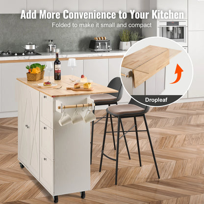 VEVOR 2-Door 1/2 3-Drawer Mobile Kitchen Island
