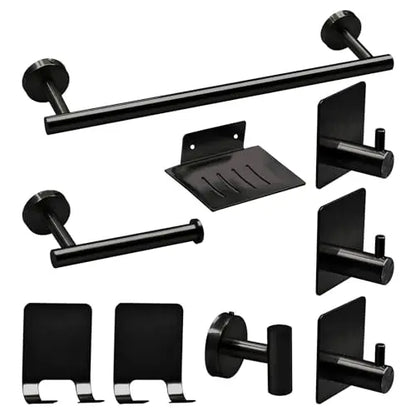 Bathroom Hardware Set 7Pcs Bathroom Towel Rack Including 16" Hand Towel Bars Toilet Paper Holders, Towel Rings, Robe Towel Hooks