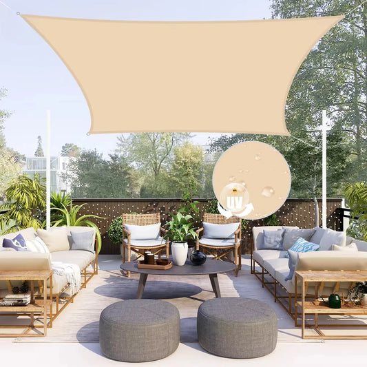 Sunshade Sail Outdoor Canopy 6/5/4/3M UV Block Shade Cloth Sunscreen Awning with Free Ropes