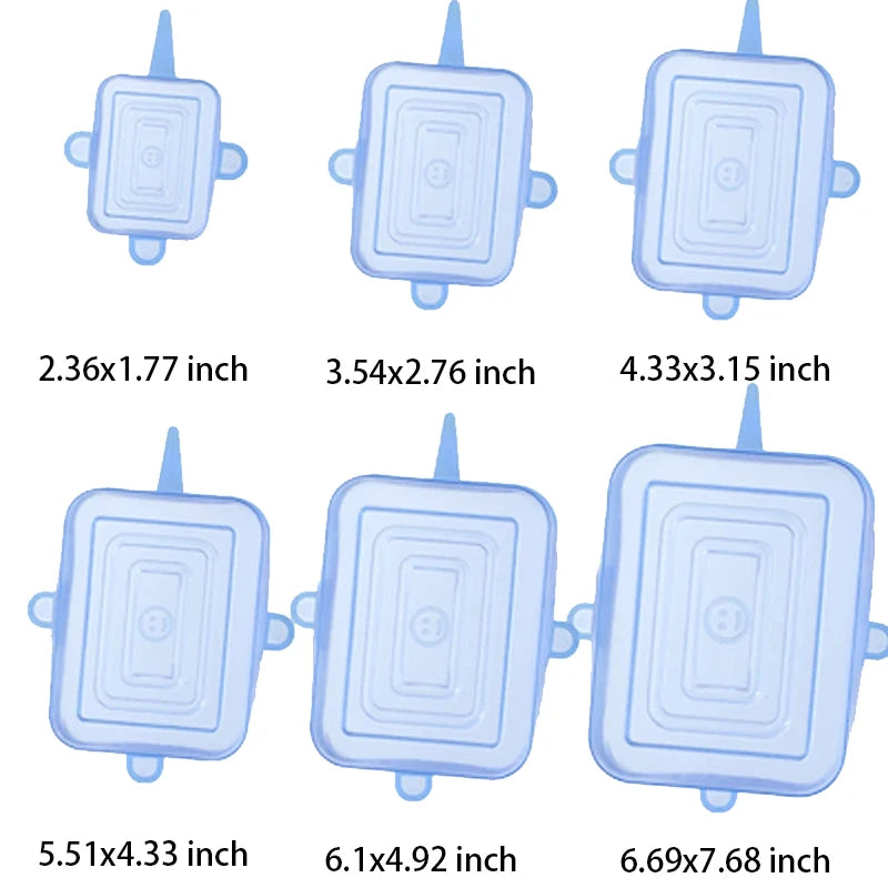 6 Pcs Silicone Cover Stretch Lids for Kitchen Microwave Food Covers Bowl Caps
