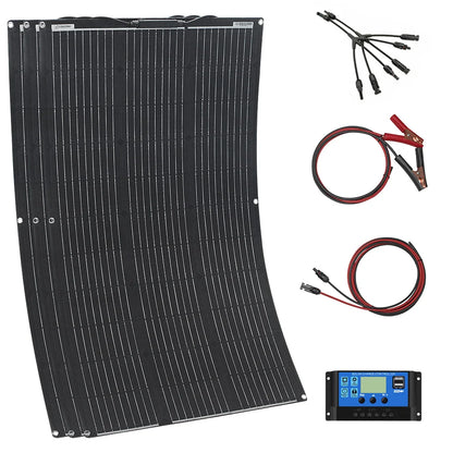 solar panel kit and 300w 200w 100w flexible solar panels 12v 24v high efficiency battery charger module