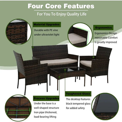 4 Pieces Patio Furniture Set