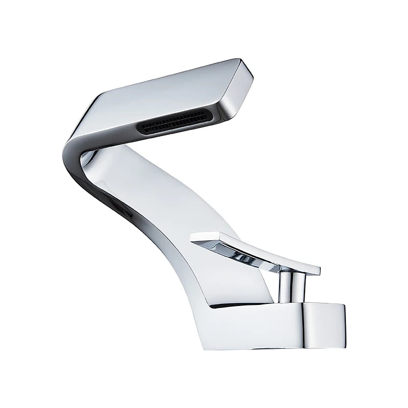 BAKALA Bathroom Deck Mounted Basin Faucet Black Sink Tap Single Hole Water Tap Hot and Cold Mitigeur Salle De Bain Mixer Faucet