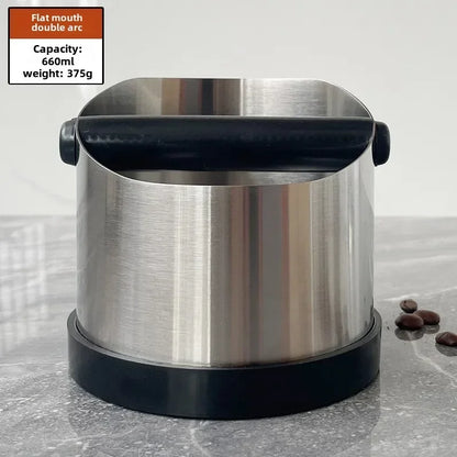 Coffee Ground Knock Box with Rubber Ring Beveled Coffee Ground Bin