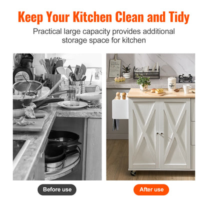 VEVOR 2-Door 1/2 3-Drawer Mobile Kitchen Island