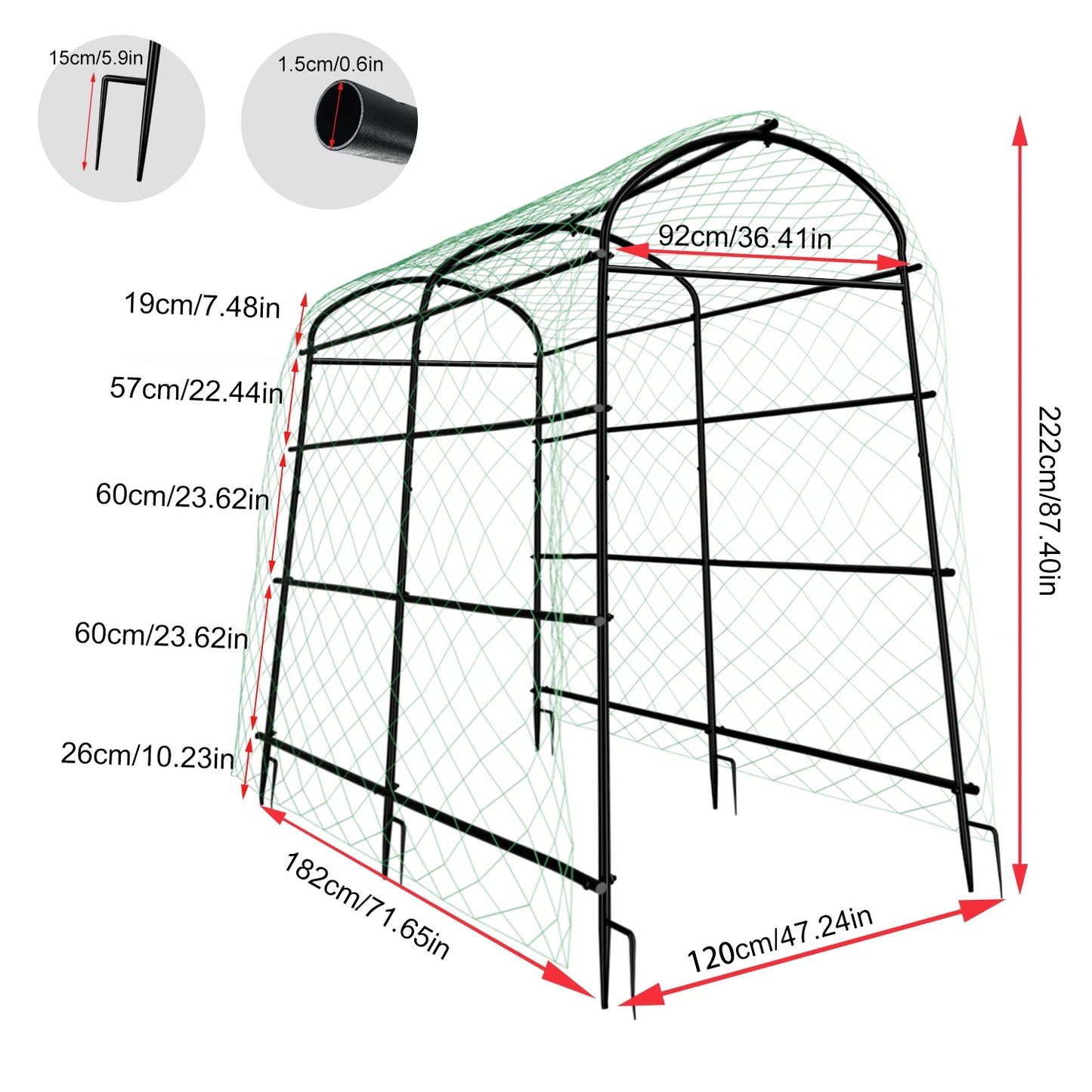160/220CM Tall Garden Arch Trellis 1PCS