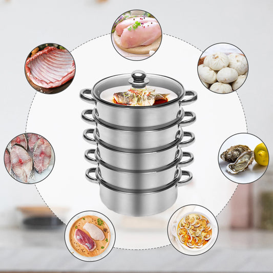 5 Tier Stainless Steel Steamer Pot Set