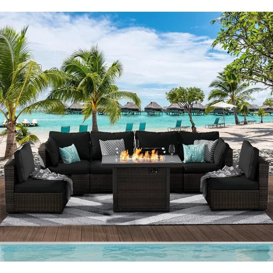 7 Piece Conversational Set with Fire Pit