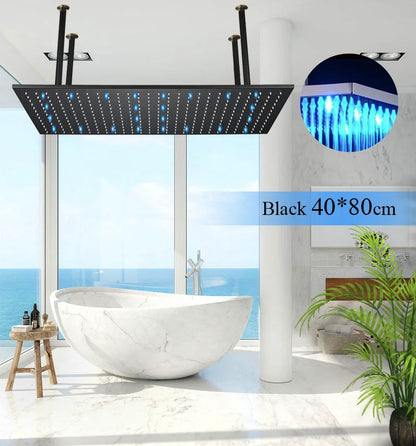 Large Rainfall Shower Faucet Ceiling Faucets LED Shower Head