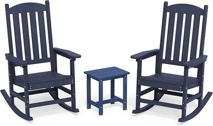 Outdoor Rocking Chairs Set of 3, 2 Chairs & 1 Table