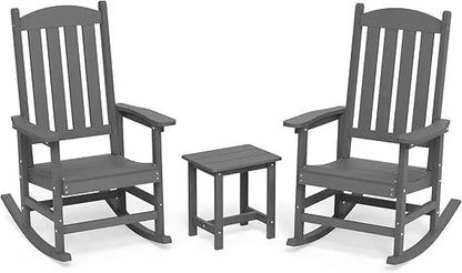 Outdoor Rocking Chairs Set of 3, 2 Chairs & 1 Table
