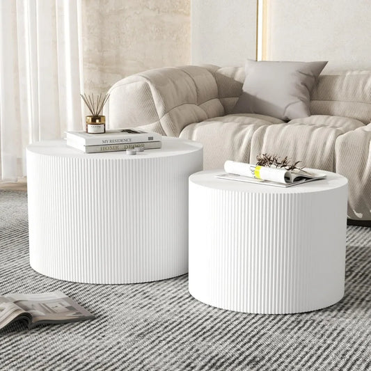 Wooden White Nesting Coffee Tables