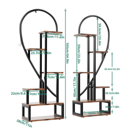 2X Half Heart Shaped Multiple Planter Rack