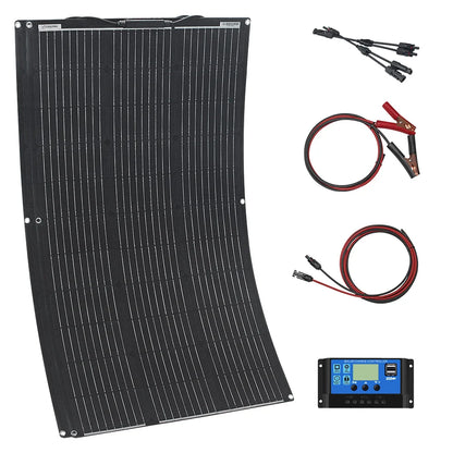 solar panel kit and 300w 200w 100w flexible solar panels 12v 24v high efficiency battery charger module