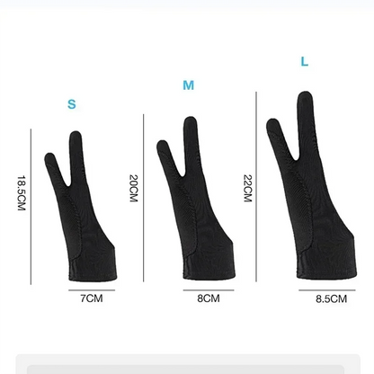 S/M/L Two-Finger Drawing Gloves