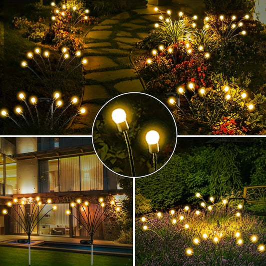 4 Pack 8 LED Solar Firefly Garden Light