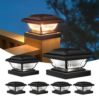6/12 3.5x3.5-5.5x5.3 Pack Solar Post Cap Lights