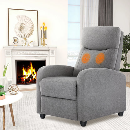 Recliner with Padded Seat Backrest & Massager