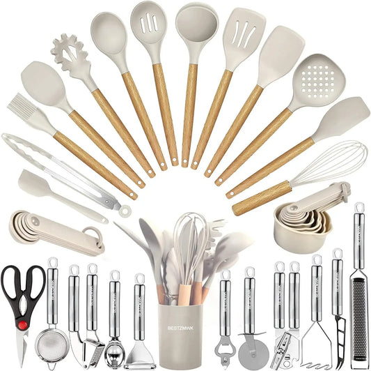 35 PCs Silicone Cooking Utensils, Heat Resistant