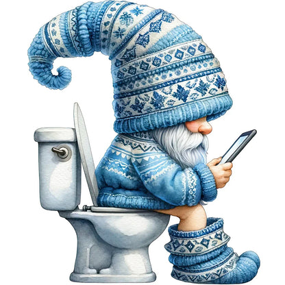 5D DIY Full Round Drill Diamond Painting Toilet Gnome Kit