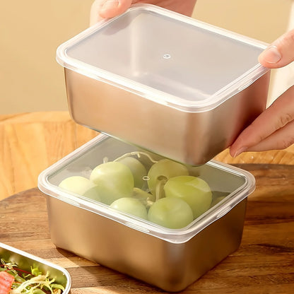 6-Piece Stainless Steel Food Storage Containers Set With Lids