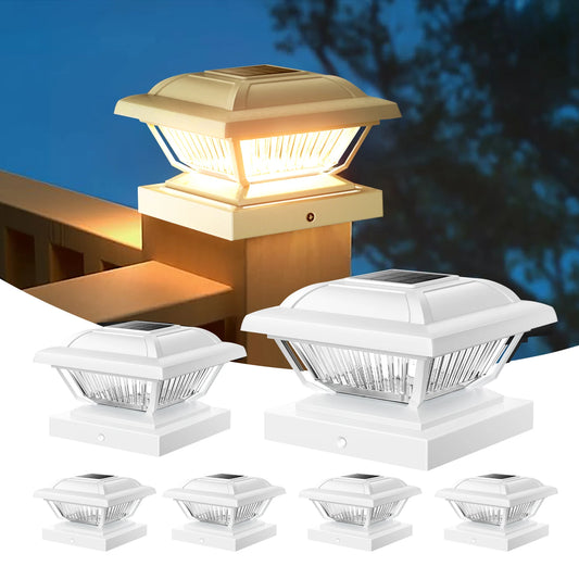 6/12 3.5x3.5-5.5x5.3 Pack Solar Post Cap Lights