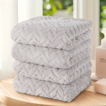 4 Piece Solid Color Towel Set
