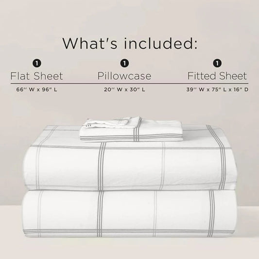 100% Cotton 3 Piece, Printed Flannel Bed Sheet Set