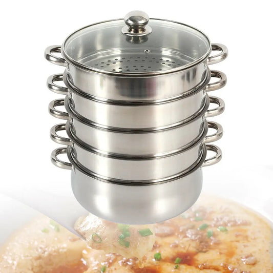 5 Tier Stainless Steel Steamer Pot Set