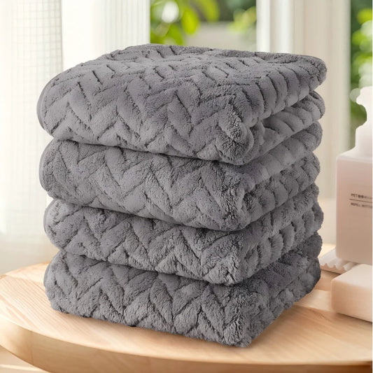 4 Piece Solid Color Towel Set